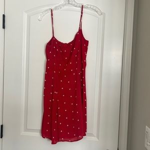 Reformation red polka dot mini dress
